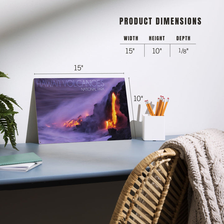 Hawaii Volcanoes National Park, Lava Flow, Lantern Press Photography, Wood Signs and Postcards - Lantern Press