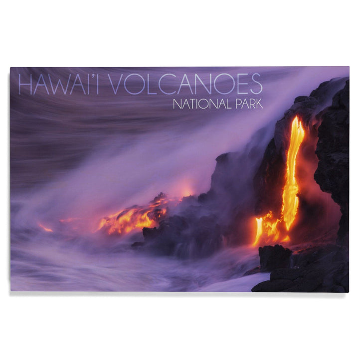 Hawaii Volcanoes National Park, Lava Flow, Lantern Press Photography, Wood Signs and Postcards - Lantern Press