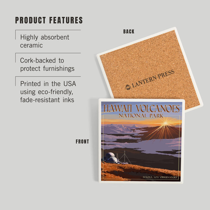 Hawaii Volcanoes National Park, Mauna Loa Observatory at Sunrise, Coasters Coasters Lantern Press