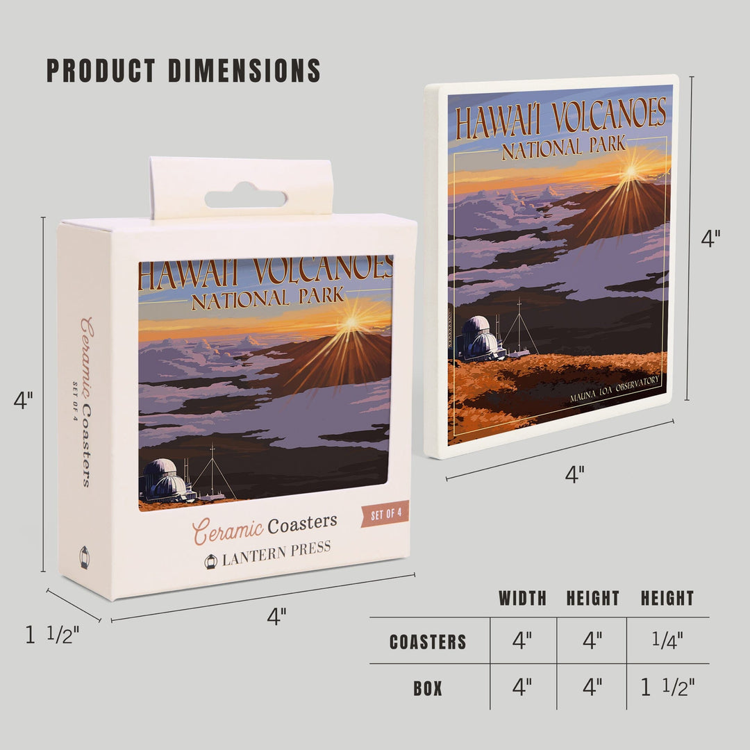 Hawaii Volcanoes National Park, Mauna Loa Observatory at Sunrise, Coasters Coasters Lantern Press