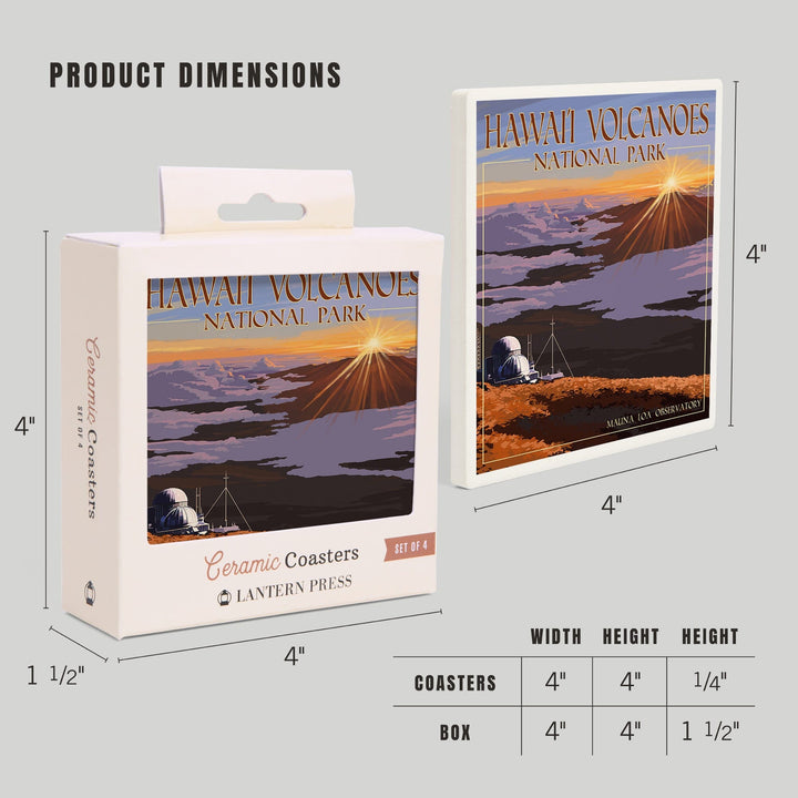 Hawaii Volcanoes National Park, Mauna Loa Observatory at Sunrise, Coasters Coasters Lantern Press