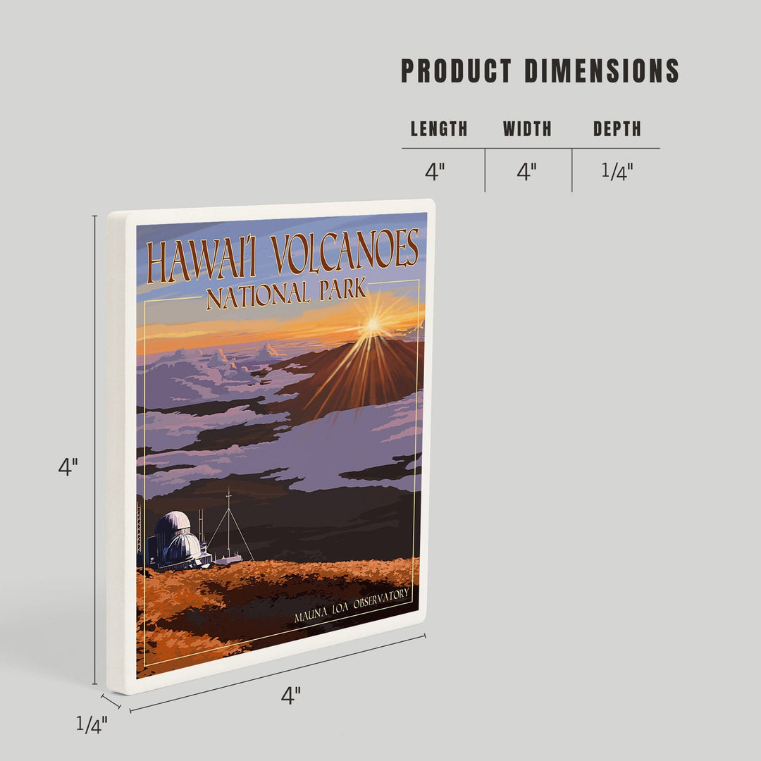 Hawaii Volcanoes National Park, Mauna Loa Observatory at Sunrise, Coasters Coasters Lantern Press