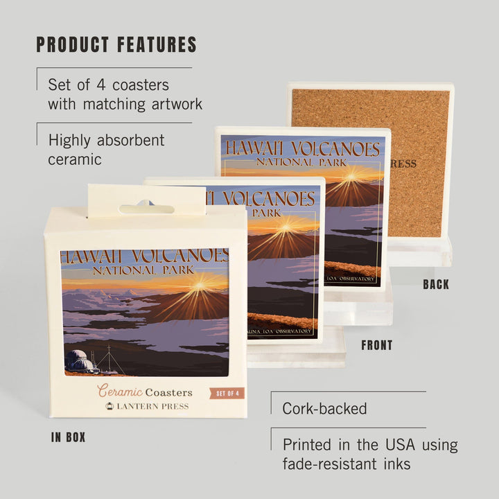 Hawaii Volcanoes National Park, Mauna Loa Observatory at Sunrise, Coasters Coasters Lantern Press