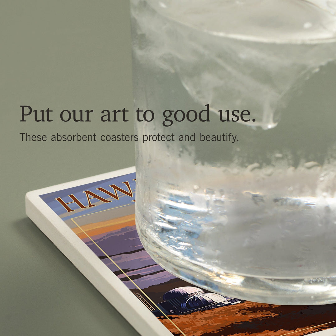 Hawaii Volcanoes National Park, Mauna Loa Observatory at Sunrise, Coasters Coasters Lantern Press