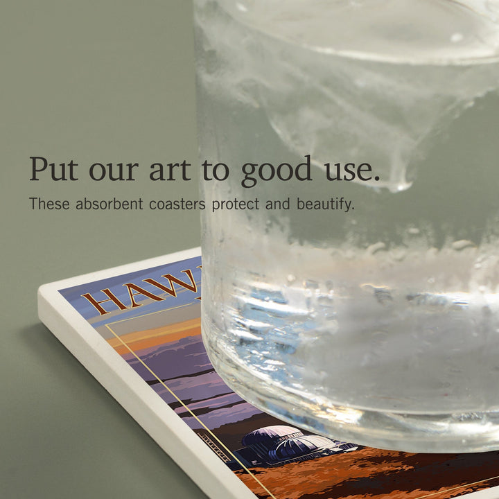 Hawaii Volcanoes National Park, Mauna Loa Observatory at Sunrise, Coasters Coasters Lantern Press