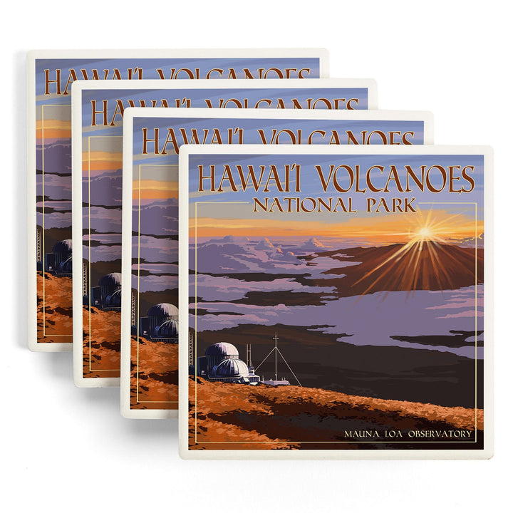 Hawaii Volcanoes National Park, Mauna Loa Observatory at Sunrise, Coasters Coasters Lantern Press