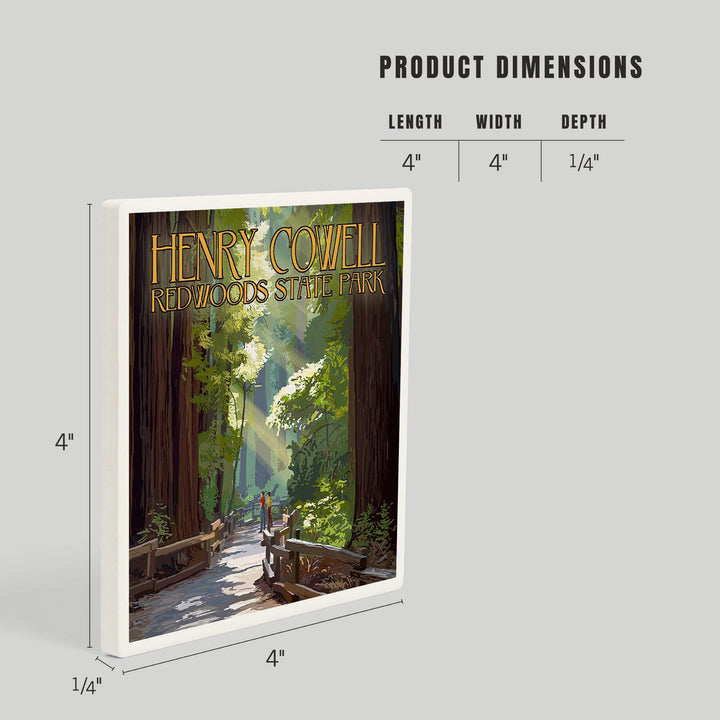 Henry Cowell Redwoods State Park, California, Pathway in Trees, Coasters Coasters Lantern Press