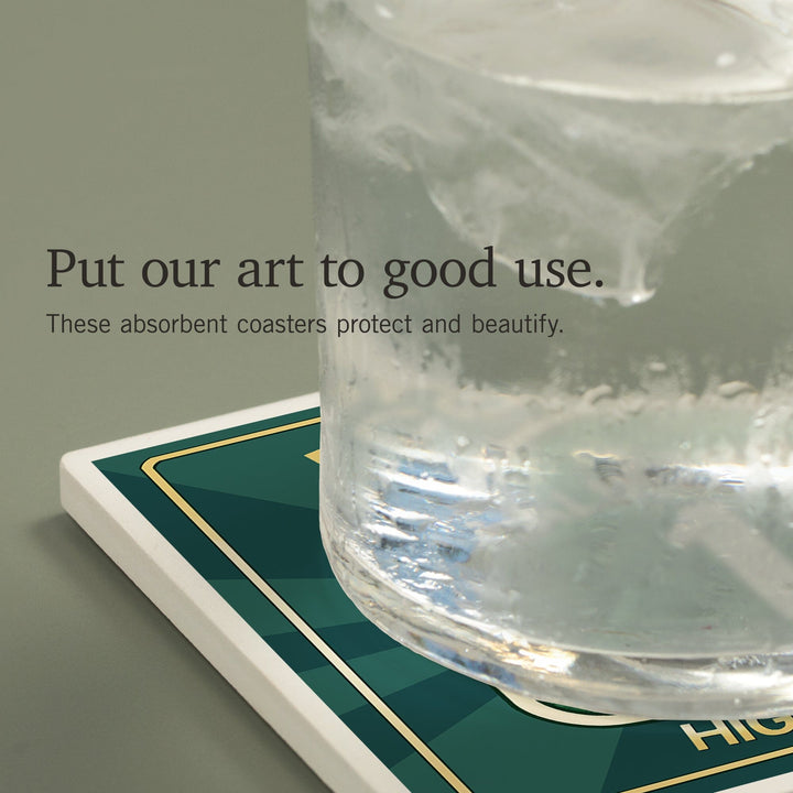 Highway 1, California, Pacific Coast Highway Sign, Coasters Coasters Lantern Press