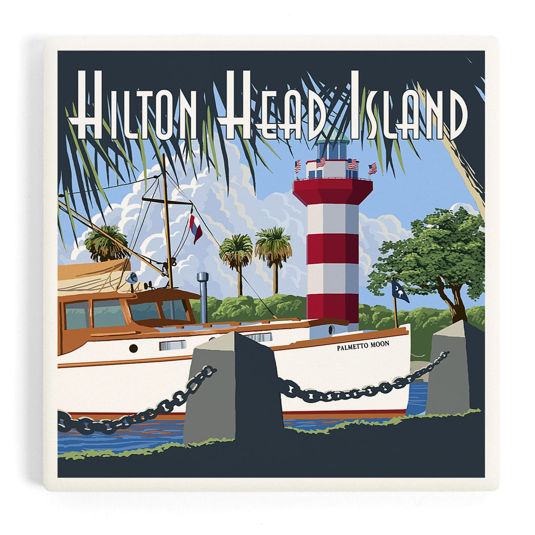 Hilton Head Island, South Carolina, Harbour Town Lighthouse, Coasters Coasters Lantern Press Coaster