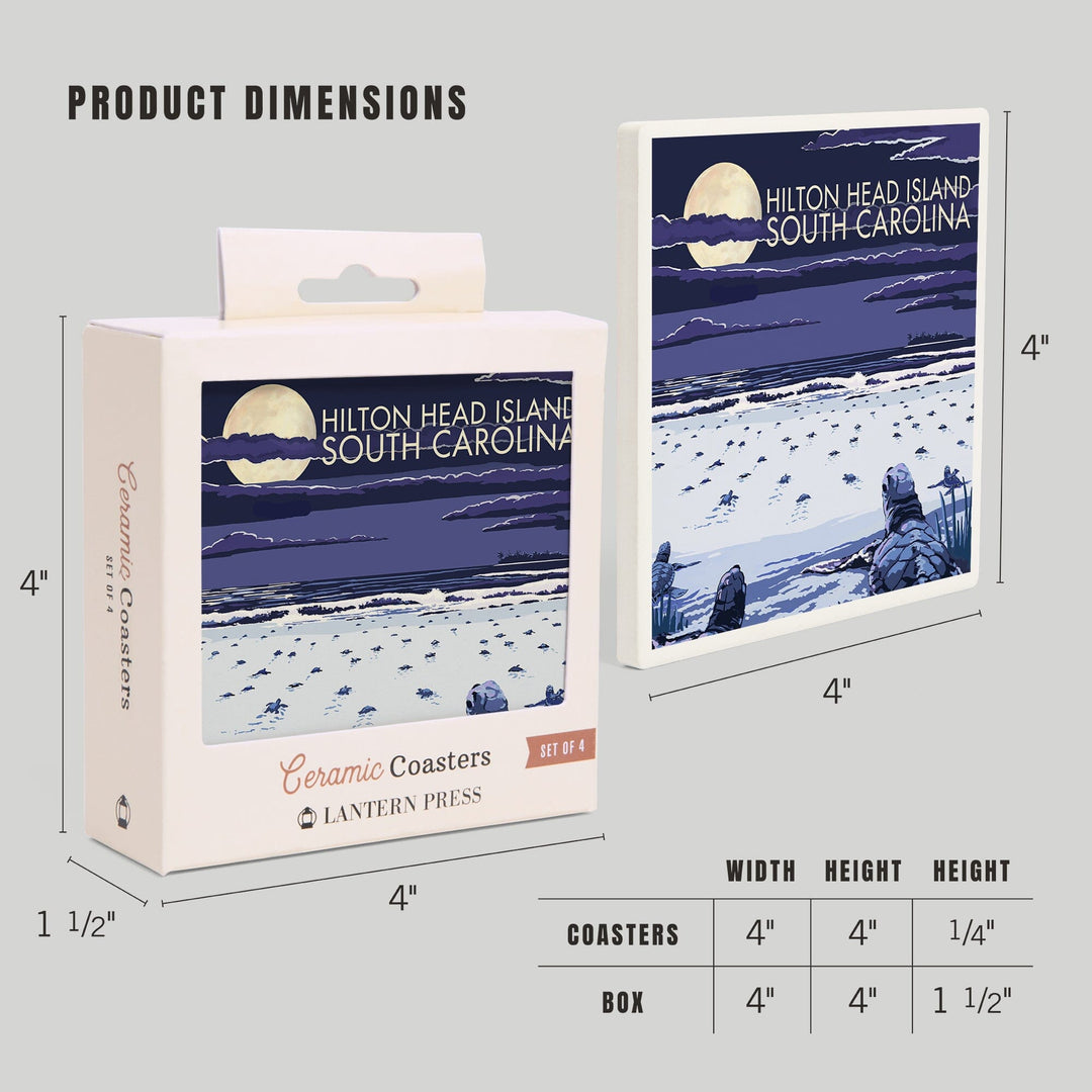 Hilton Head, South Carolina, Baby Turtles Hatching, Coasters Coasters Lantern Press