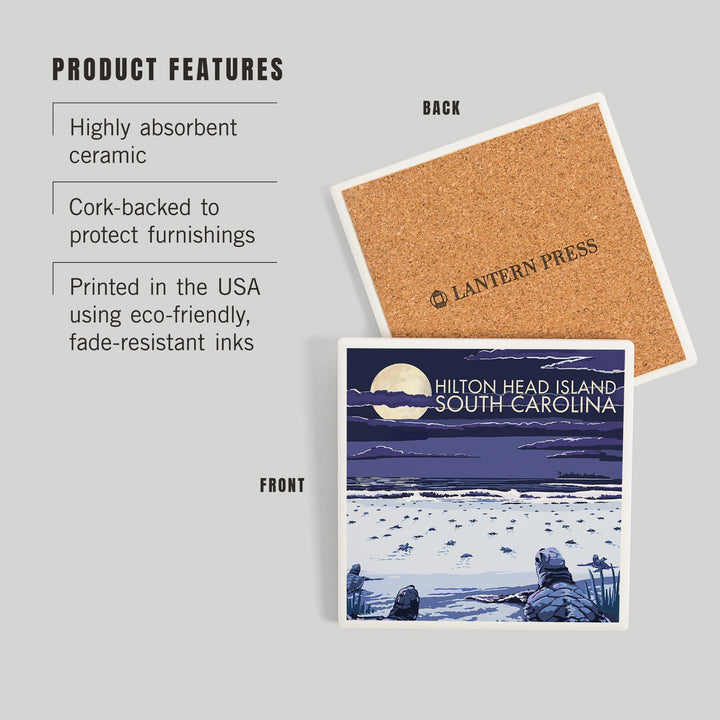 Hilton Head, South Carolina, Baby Turtles Hatching, Coasters Coasters Lantern Press