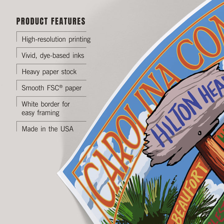 Hilton Head, South Carolina, Destinations Sign, Art & Giclee Prints - Lantern Press