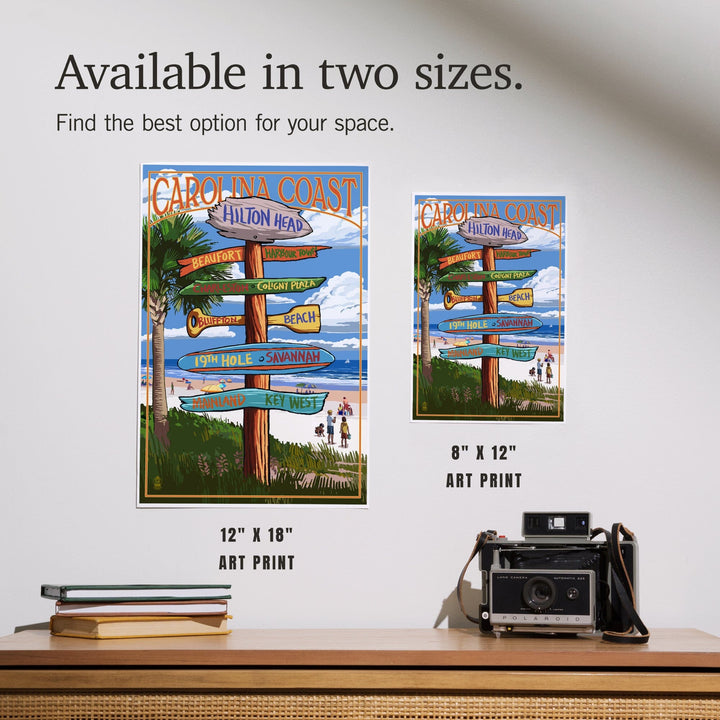 Hilton Head, South Carolina, Destinations Sign, Art & Giclee Prints - Lantern Press