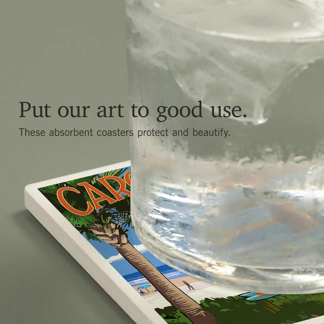 Hilton Head, South Carolina, Destinations Sign, Coasters Coasters Lantern Press