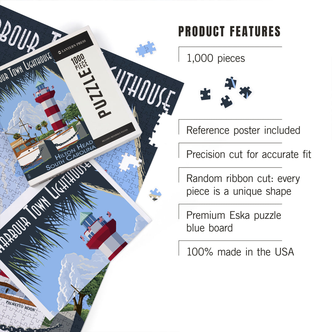 Hilton Head, South Carolina, Harbour Town Lighthouse, Jigsaw Puzzle Puzzle Lantern Press