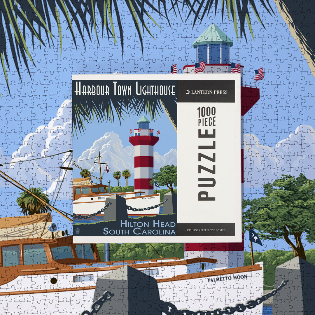Hilton Head, South Carolina, Harbour Town Lighthouse, Jigsaw Puzzle Puzzle Lantern Press