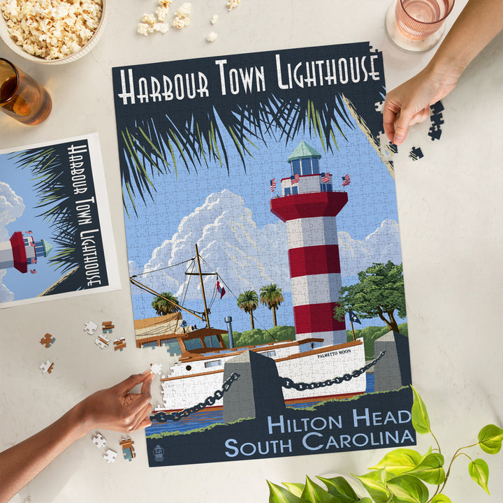 Hilton Head, South Carolina, Harbour Town Lighthouse, Jigsaw Puzzle Puzzle Lantern Press