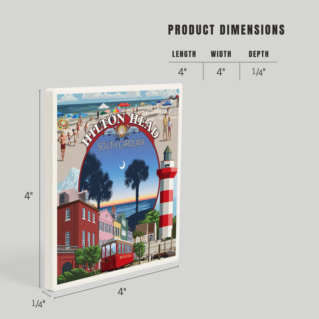 Hilton Head, South Carolina, Montage, Coasters Coasters Lantern Press