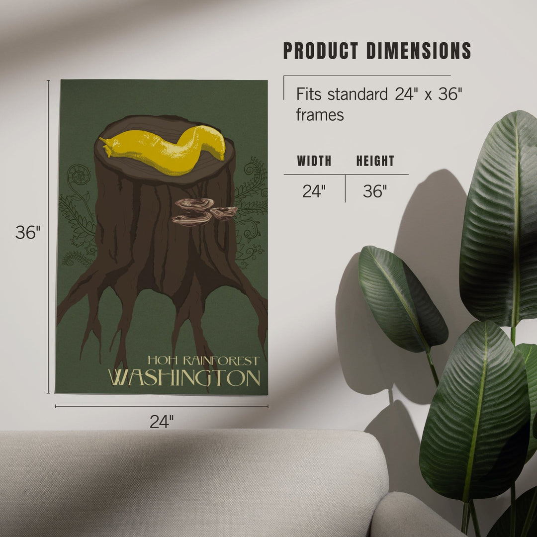 Hoh Rainforest, Washington, Banana Slug, Letterpress, Art & Giclee Prints - Lantern Press
