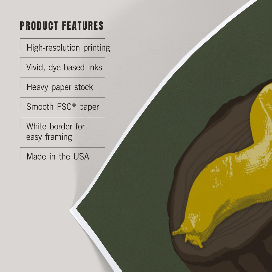 Hoh Rainforest, Washington, Banana Slug, Letterpress, Art & Giclee Prints - Lantern Press
