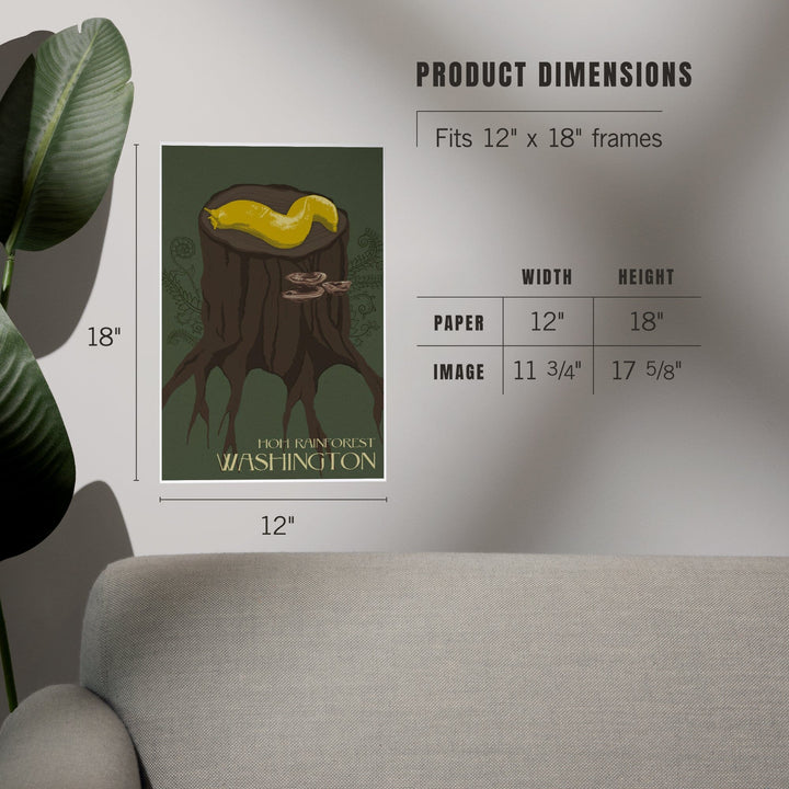 Hoh Rainforest, Washington, Banana Slug, Letterpress, Art & Giclee Prints - Lantern Press
