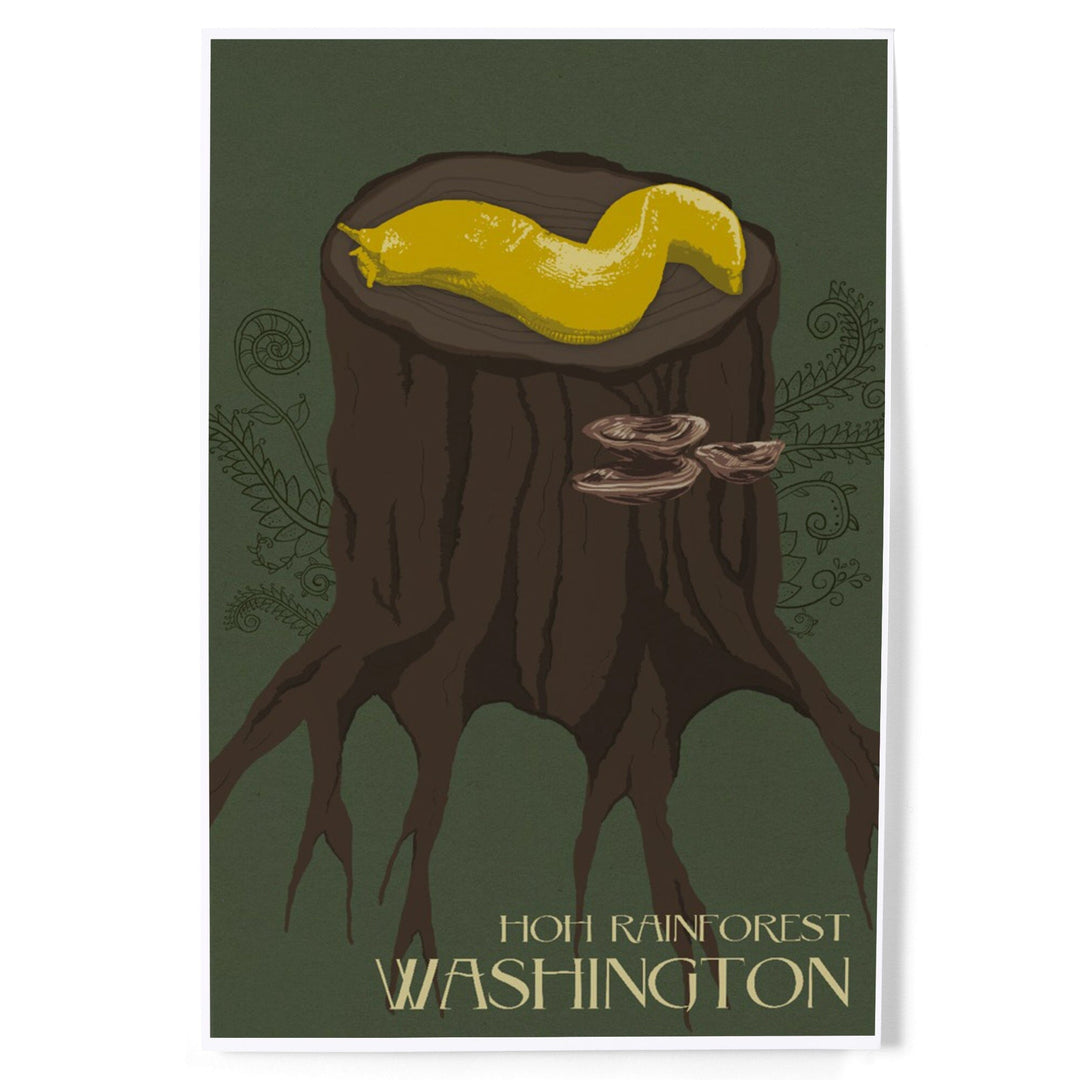 Hoh Rainforest, Washington, Banana Slug, Letterpress, Art & Giclee Prints - Lantern Press