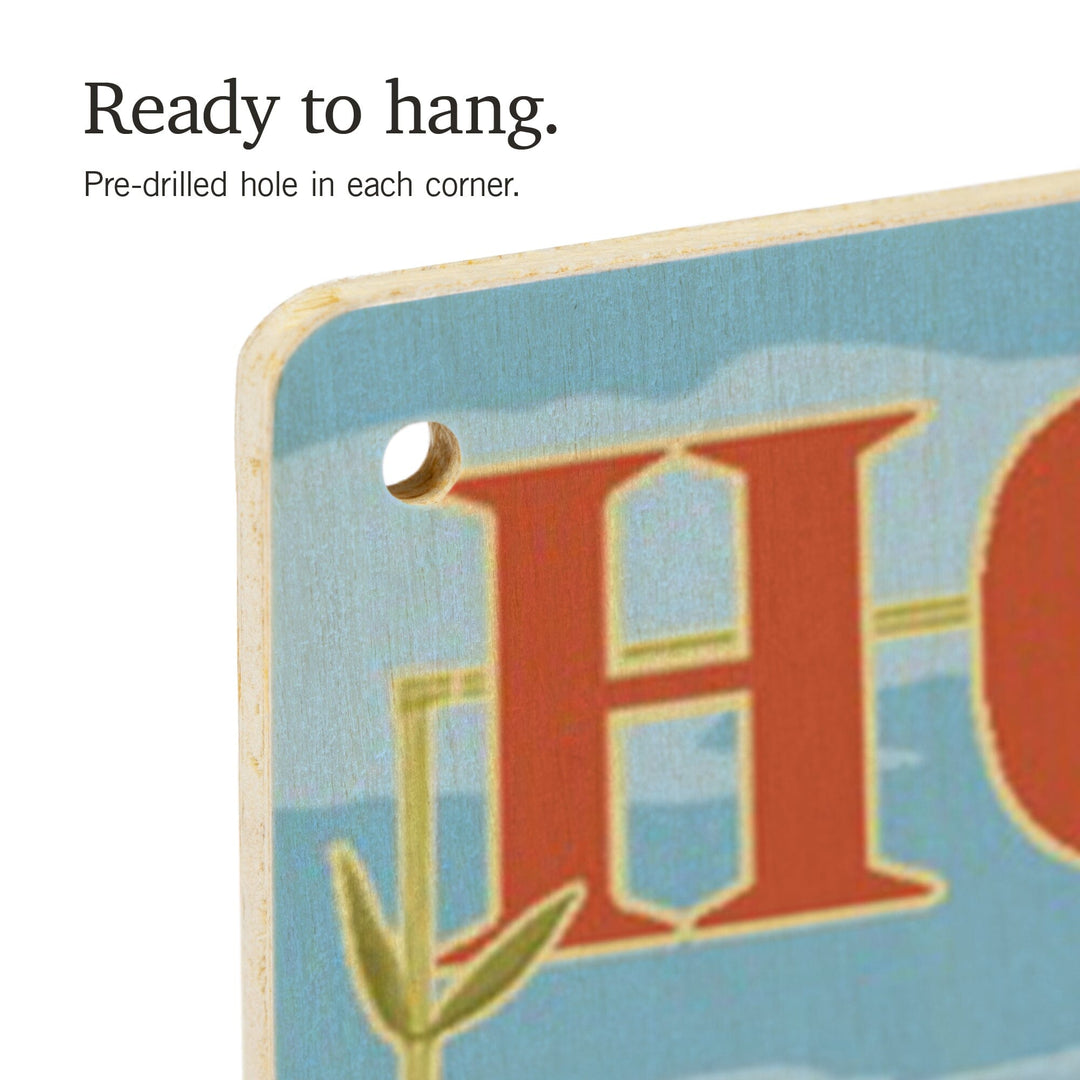 Honolulu, Hawaii, Camper Van, Lantern Press Artwork, Wood Signs and Postcards - Lantern Press