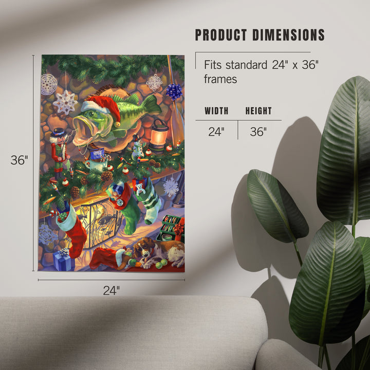 Hooked on Holidays, Oil Painting, Christmas Bass, Image Only, Art & Giclee Prints Art Lantern Press