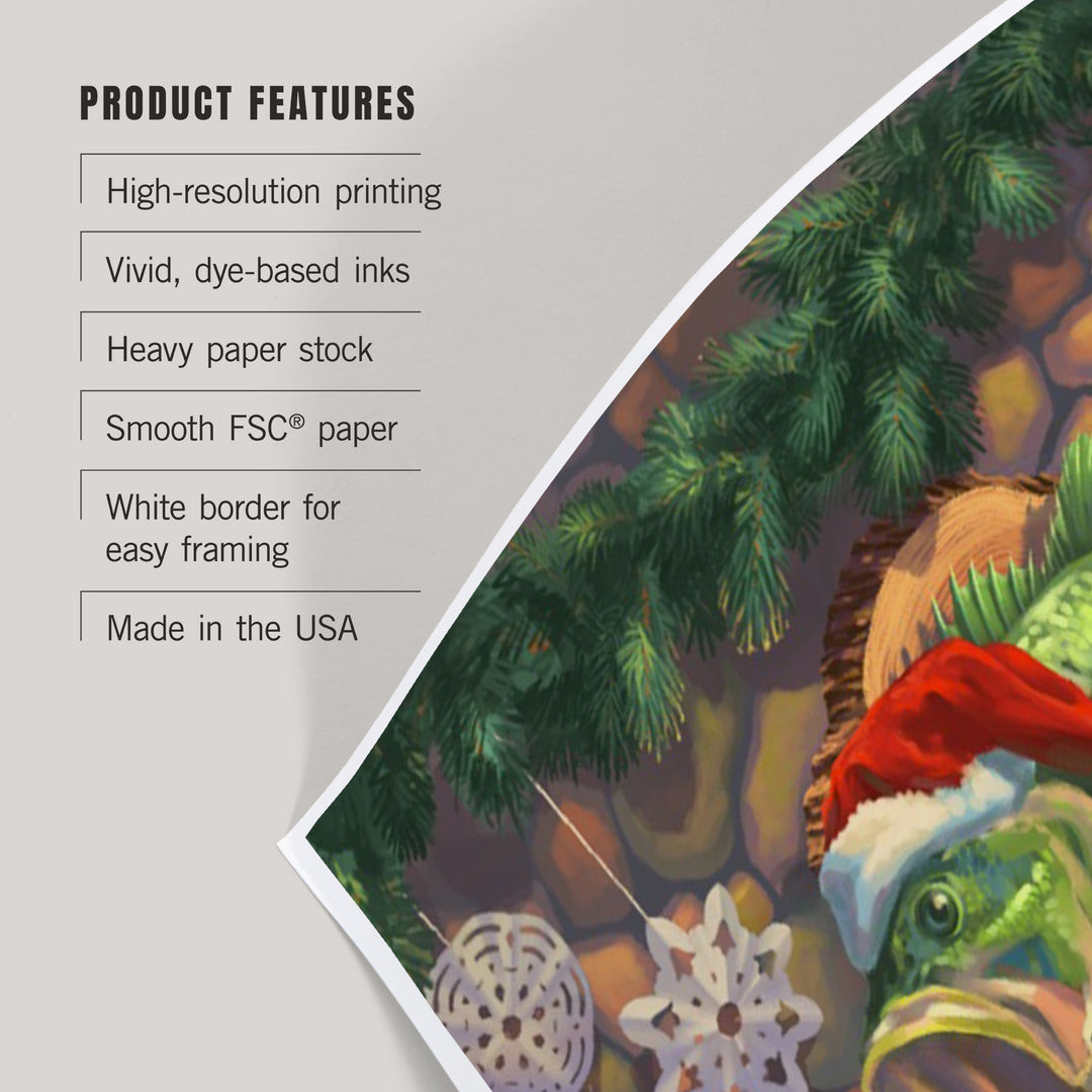 Hooked on Holidays, Oil Painting, Christmas Bass, Image Only, Art & Giclee Prints Art Lantern Press