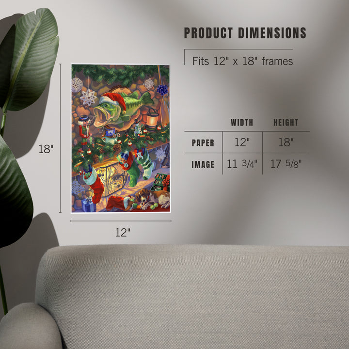 Hooked on Holidays, Oil Painting, Christmas Bass, Image Only, Art & Giclee Prints Art Lantern Press