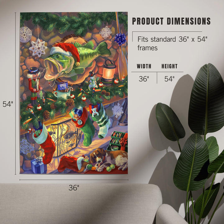 Hooked on Holidays, Oil Painting, Christmas Bass, Image Only, Art & Giclee Prints Art Lantern Press