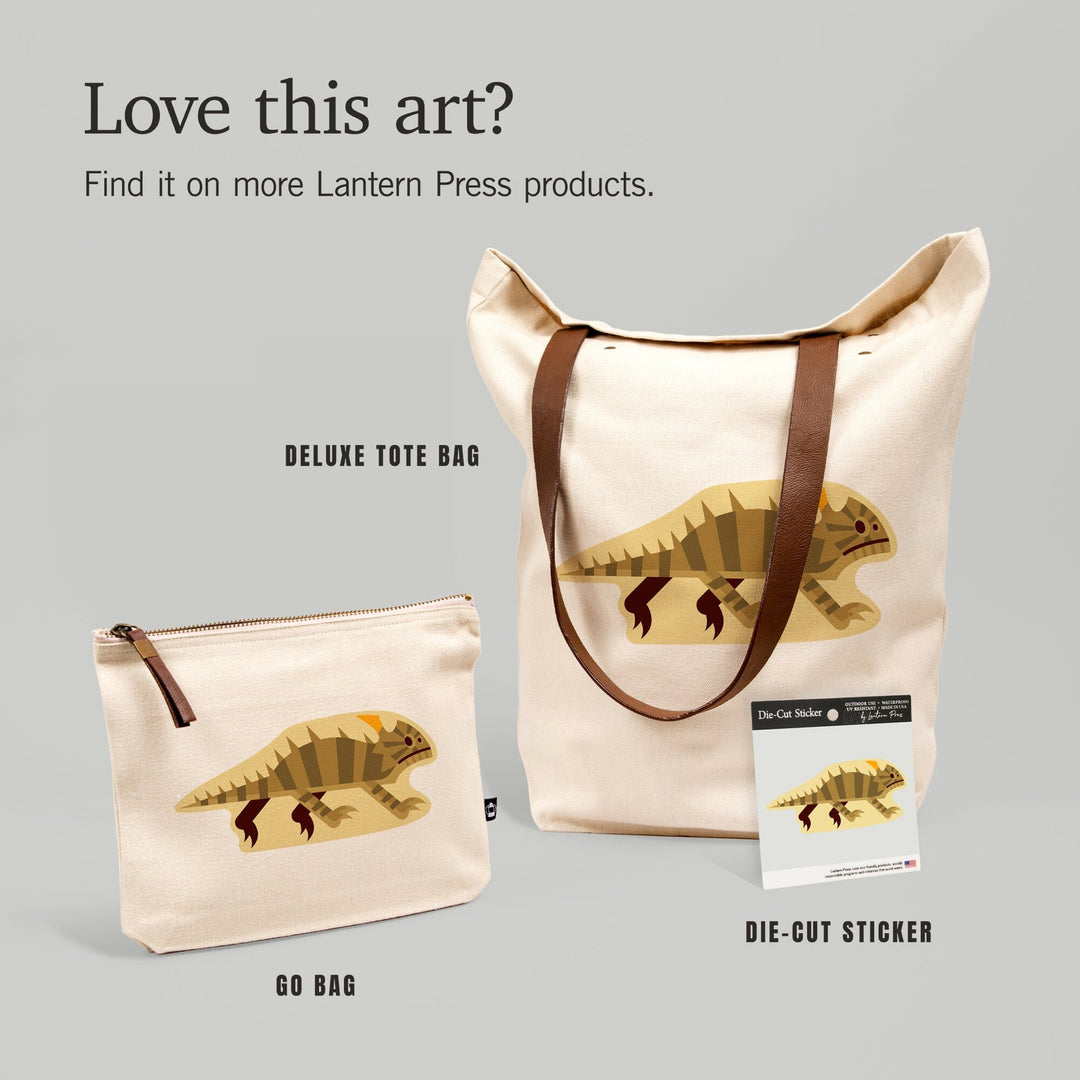 Horned Lizard, Geometric, Contour, Vinyl Sticker Sticker Lantern Press
