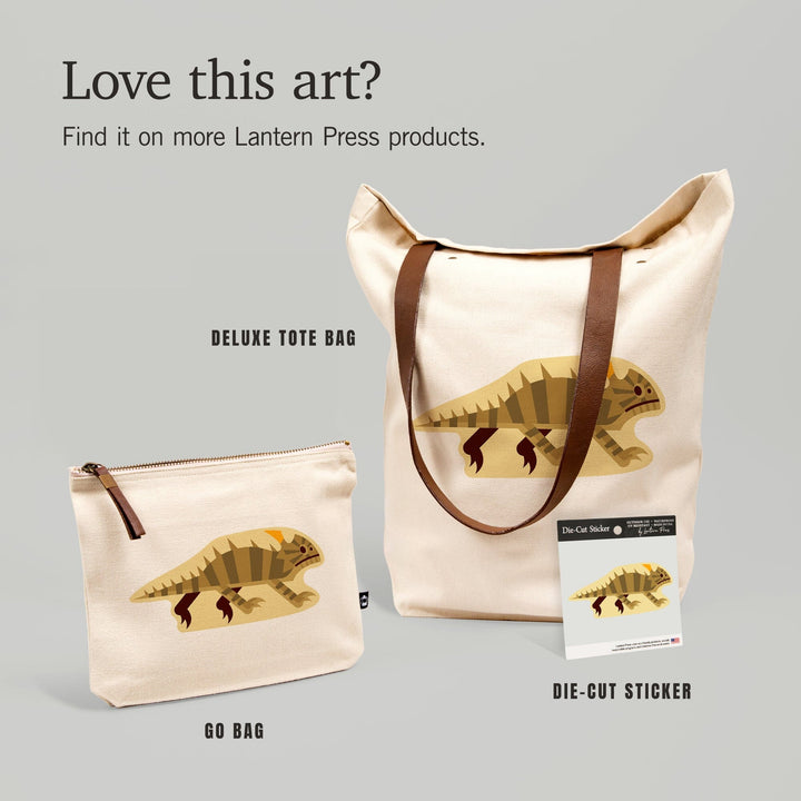 Horned Lizard, Geometric, Contour, Vinyl Sticker Sticker Lantern Press
