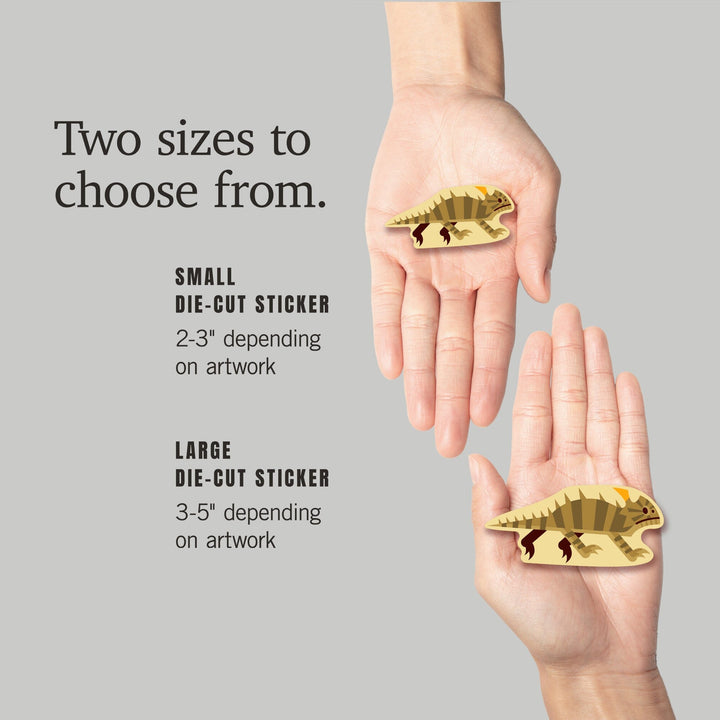 Horned Lizard, Geometric, Contour, Vinyl Sticker Sticker Lantern Press