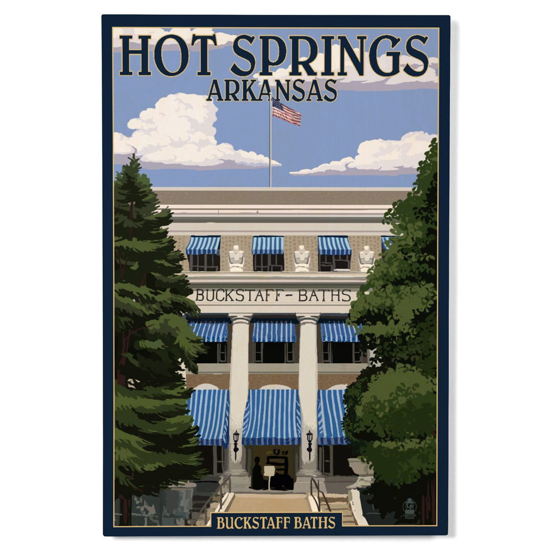 Hot Springs National Park, Arkansas, Buckstaff Bathhouse, Lantern Press Artwork, Wood Signs and Postcards - Lantern Press