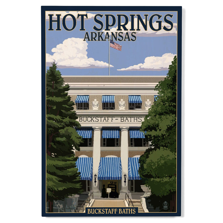 Hot Springs National Park, Arkansas, Buckstaff Bathhouse, Lantern Press Artwork, Wood Signs and Postcards - Lantern Press