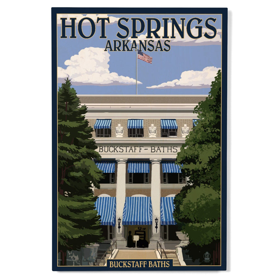 Hot Springs National Park, Arkansas, Buckstaff Bathhouse, Lantern Press Artwork, Wood Signs and Postcards - Lantern Press