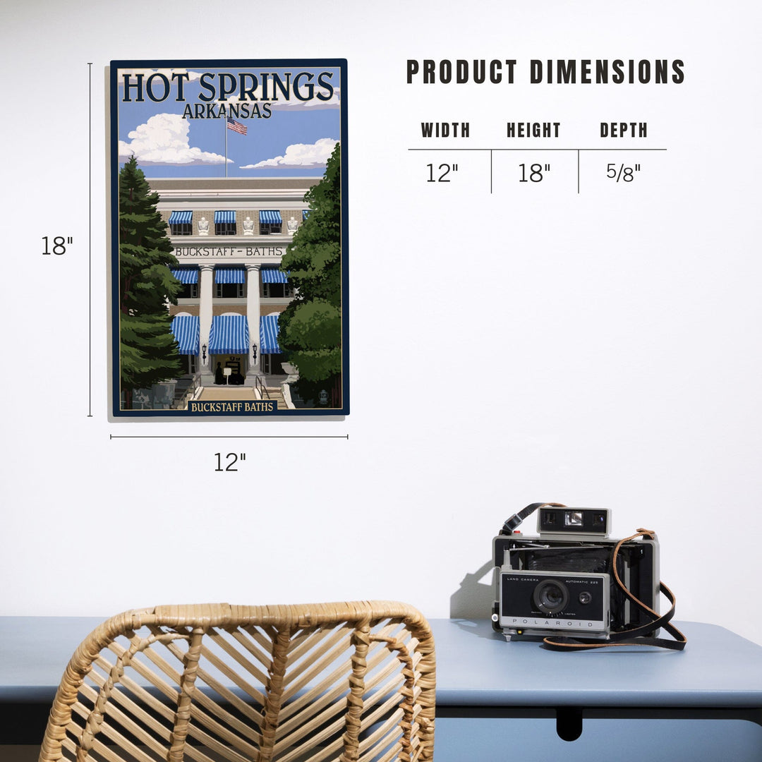 Hot Springs National Park, Arkansas, Buckstaff Bathhouse, Lantern Press Artwork, Wood Signs and Postcards - Lantern Press