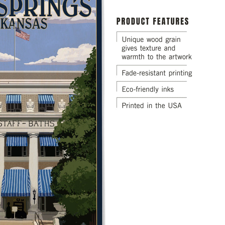 Hot Springs National Park, Arkansas, Buckstaff Bathhouse, Lantern Press Artwork, Wood Signs and Postcards - Lantern Press