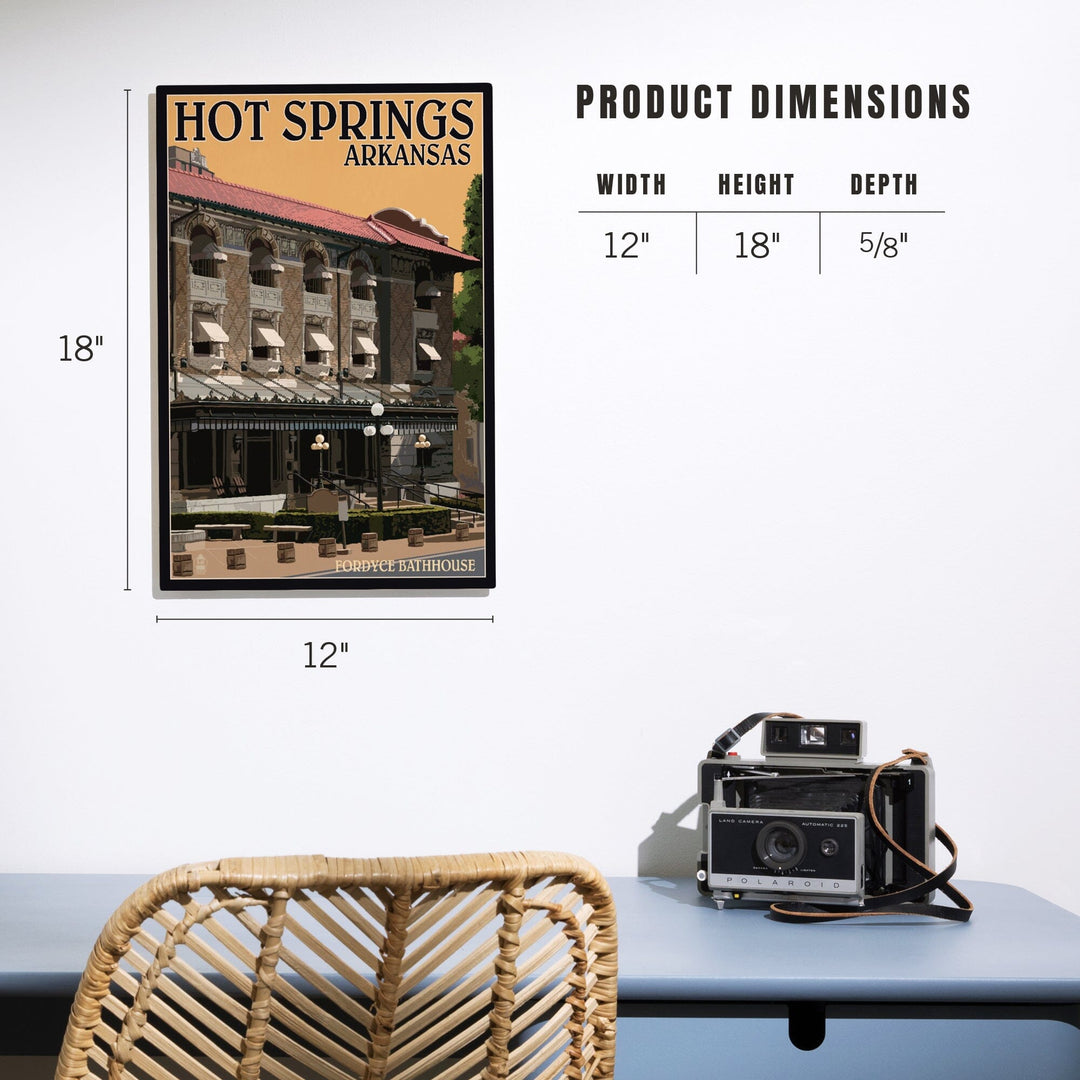 Hot Springs National Park, Arkansas, Fordyce Bathhouse, Lantern Press Artwork, Wood Signs and Postcards - Lantern Press