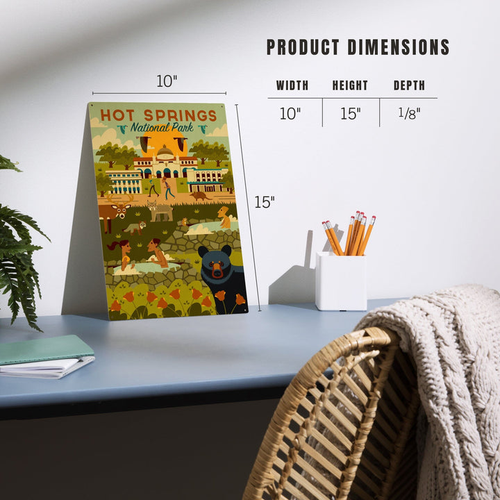 Hot Springs National Park, Arkansas, Geometric National Park Series, Lantern Press Artwork, Wood Signs and Postcards - Lantern Press
