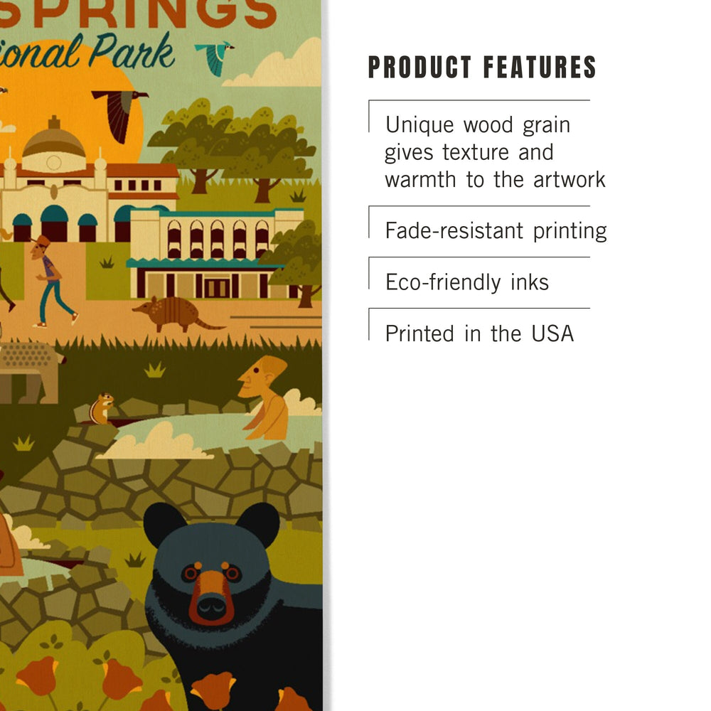 Hot Springs National Park, Arkansas, Geometric National Park Series, Lantern Press Artwork, Wood Signs and Postcards - Lantern Press