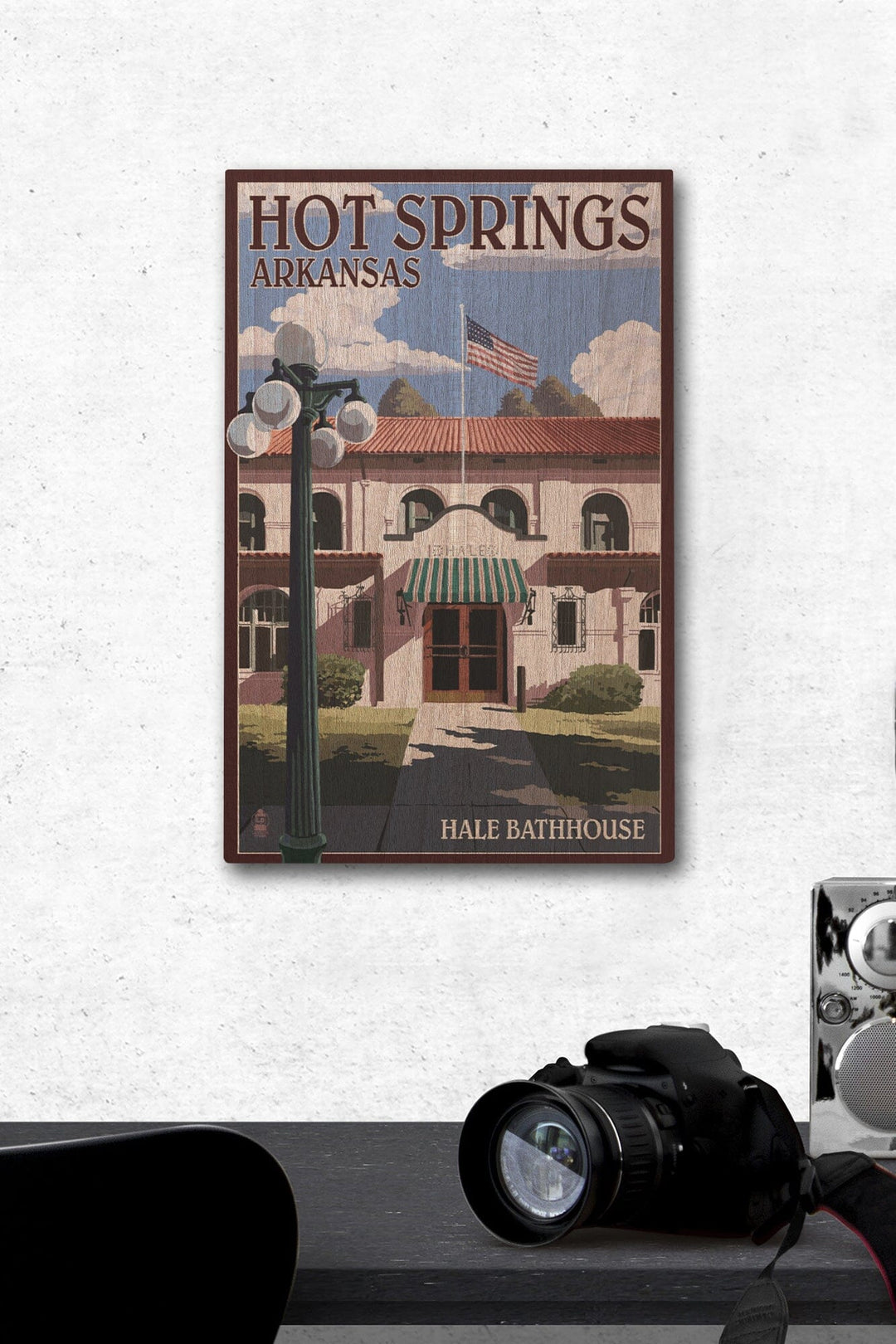 Hot Springs National Park, Arkansas, Hale Bathhouse, Lantern Press Artwork, Wood Signs and Postcards - Lantern Press