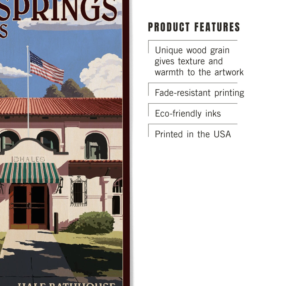 Hot Springs National Park, Arkansas, Hale Bathhouse, Lantern Press Artwork, Wood Signs and Postcards - Lantern Press