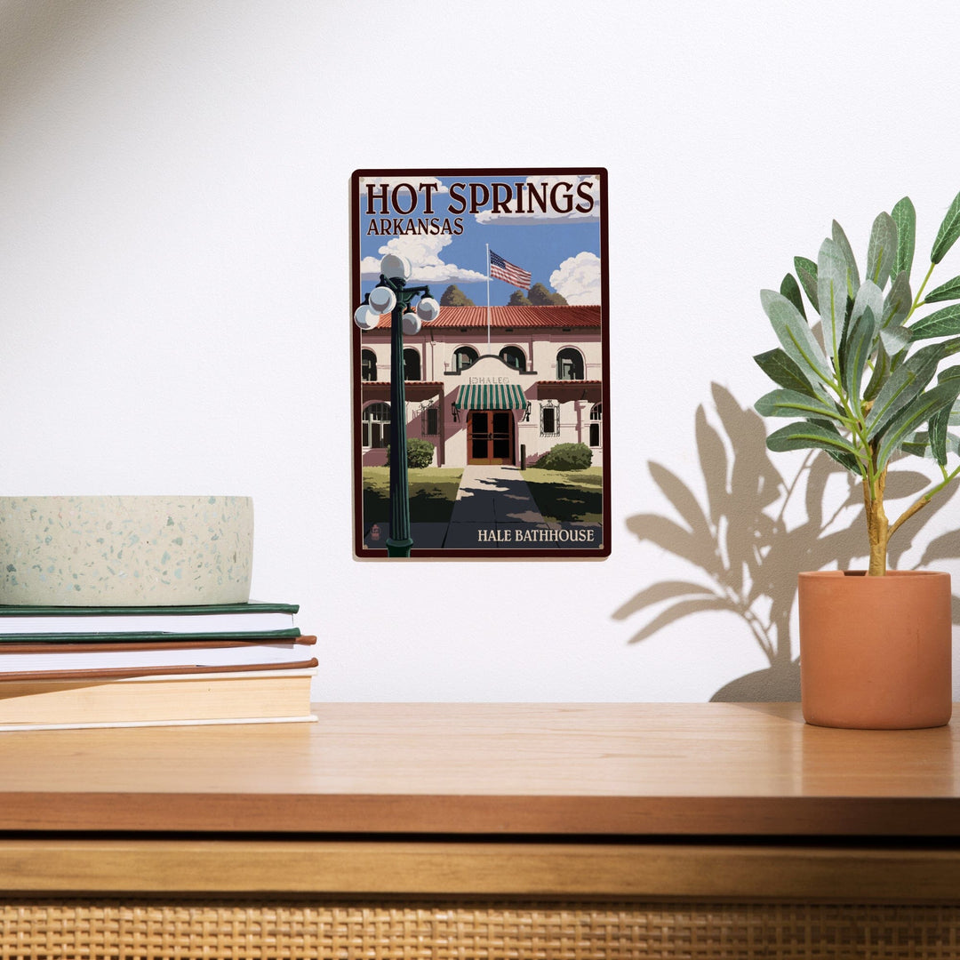 Hot Springs National Park, Arkansas, Hale Bathhouse, Lantern Press Artwork, Wood Signs and Postcards - Lantern Press