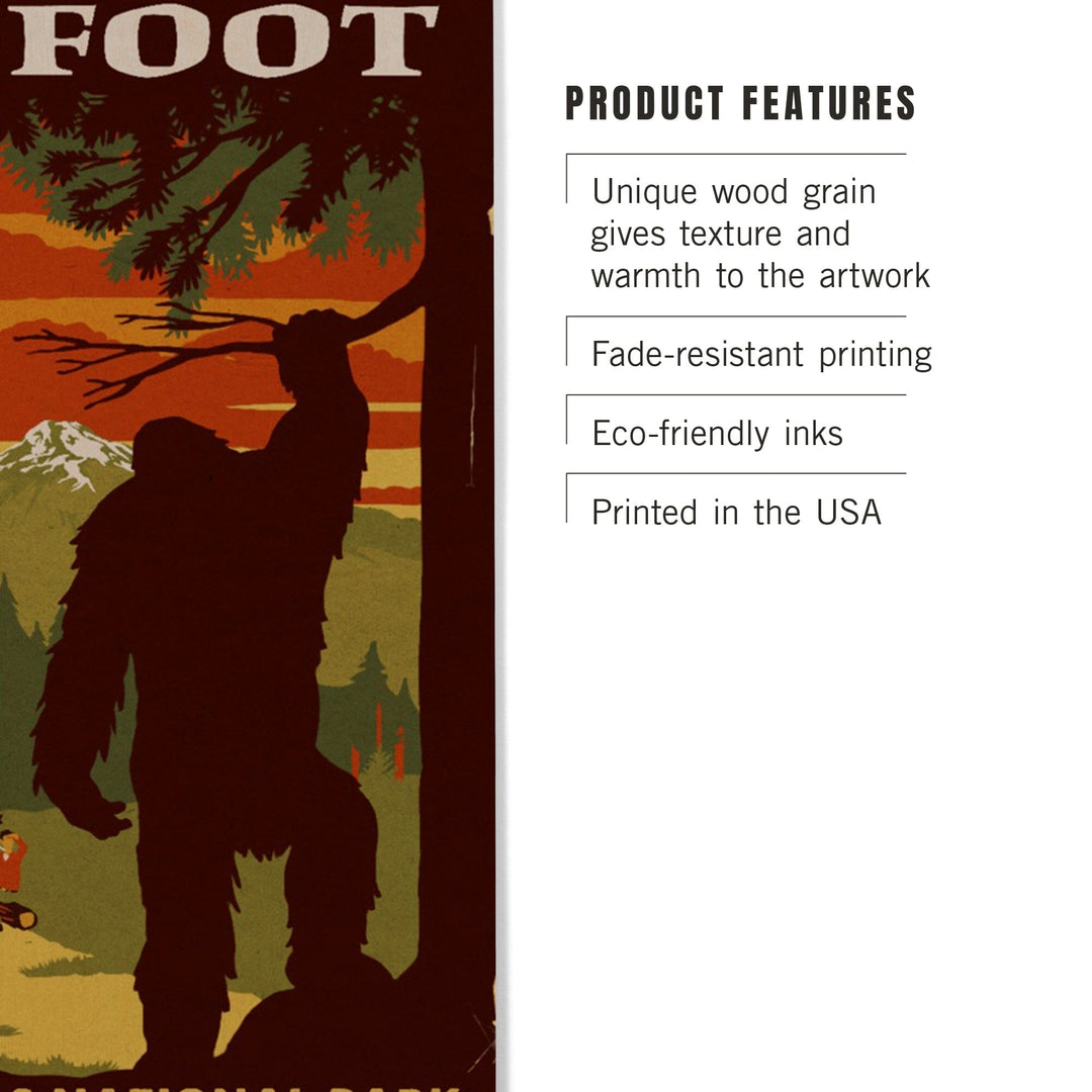 Hot Springs National Park, Arkansas, Home of Bigfoot, Mountains, Wood Signs and Postcards Wood Lantern Press