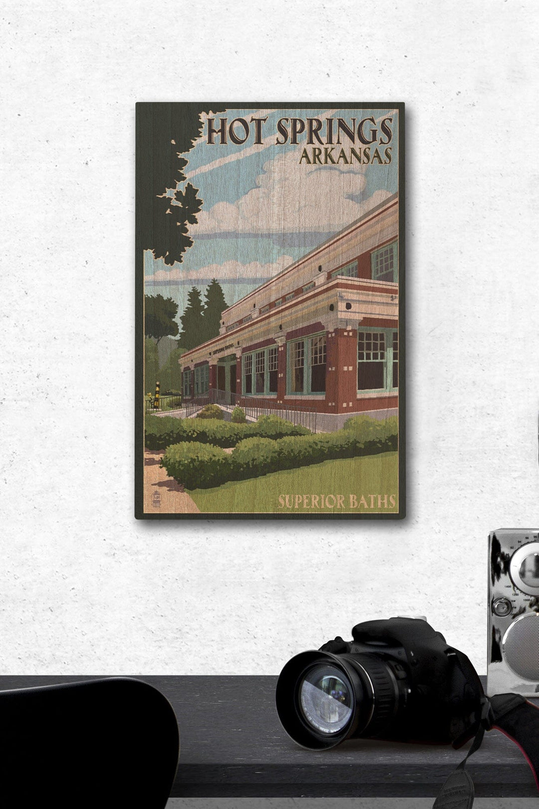 Hot Springs National Park, Arkansas, Superior Baths, Lantern Press Artwork, Wood Signs and Postcards - Lantern Press