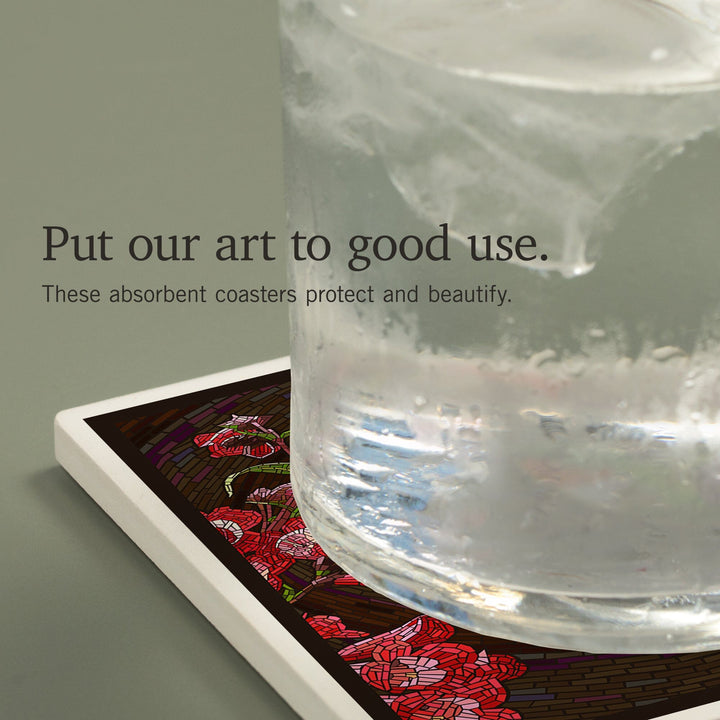 Hummingbird, Paper Mosaic, Coasters Coasters Lantern Press