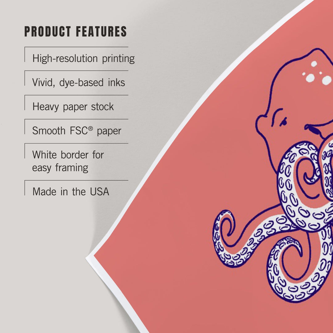Humorous Animals Collection, Octopus, Tentacool, Art & Giclee Prints - Lantern Press