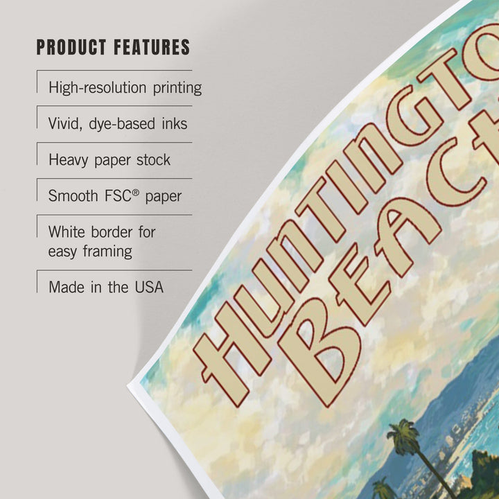 Huntington Beach, California, Camper Van, Art & Giclee Prints - Lantern Press